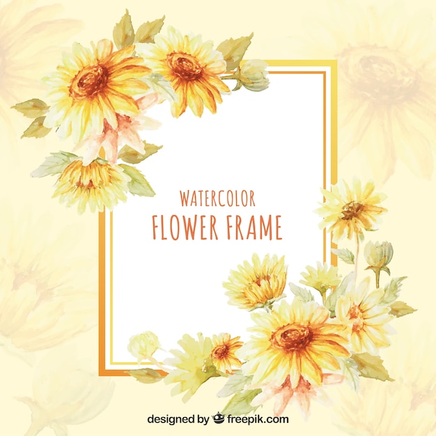 Floral frame, yellow flowers