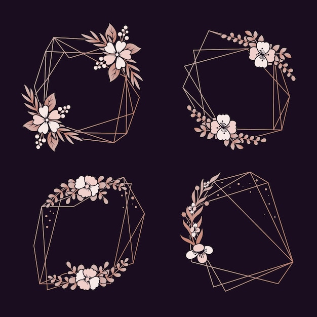 Download Floral geometric borders pack | Free Vector