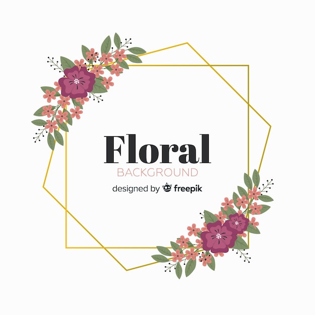 Download Free Vector | Floral geometric frame background