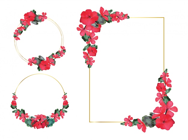 Download Floral geometric frame. | Premium Vector