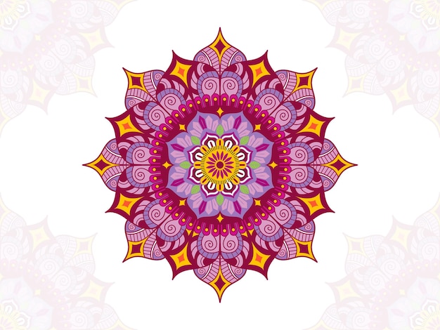 Premium Vector | Floral hand drawn mandala line art style design