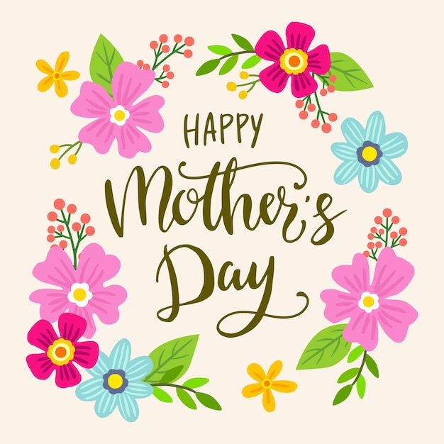Floral happy mothers day | Free Vector