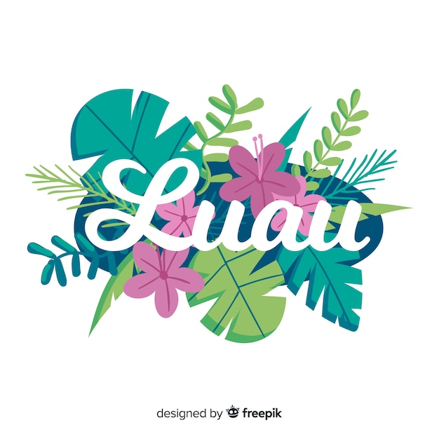 Floral hawaiian luau background Vector | Free Download