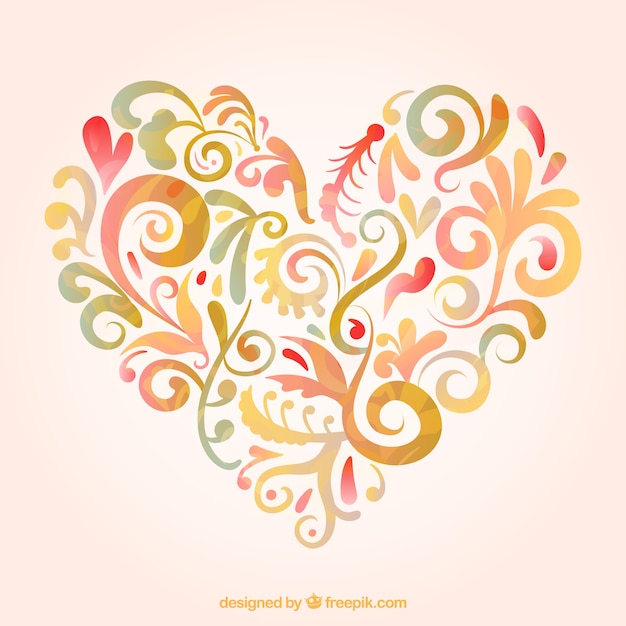 Download Free Vector | Floral heart