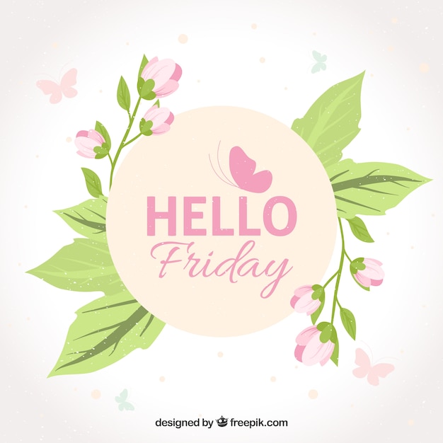 Free Vector | Floral hello friday background