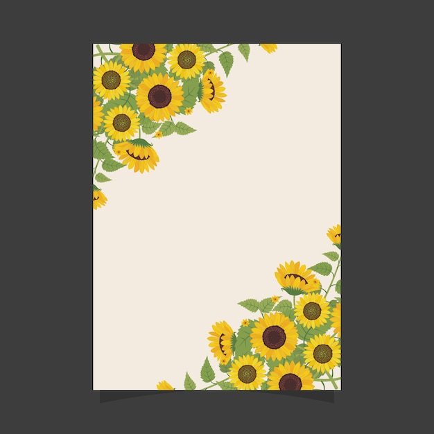 Download Floral invitation template with sunflowers Vector ...