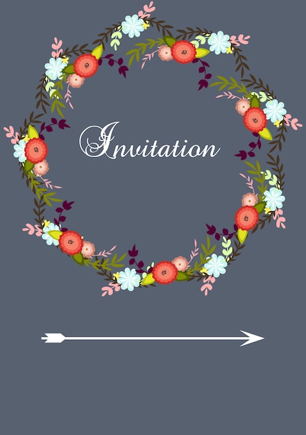 Download Free Vector | Floral invitation template