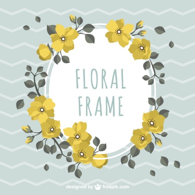 Floral label with yellow flowers