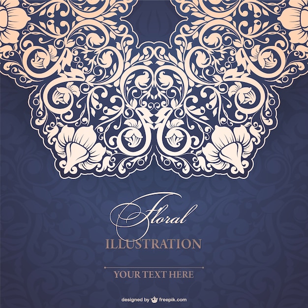 Download Free Vector | Floral lace illustration