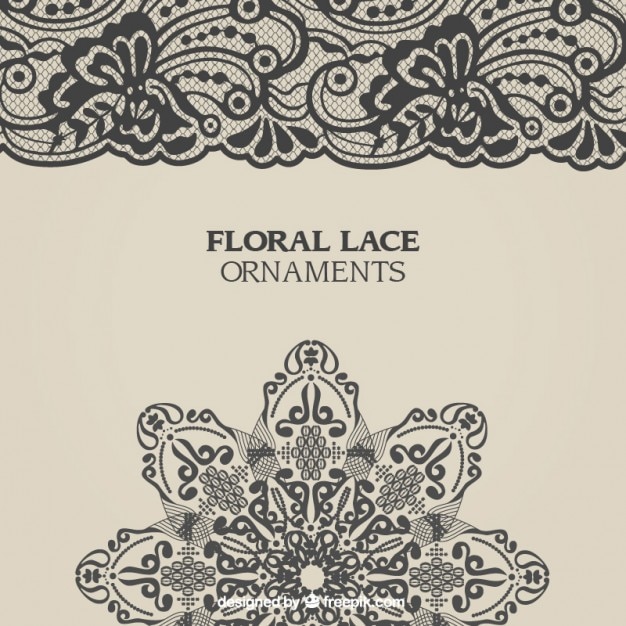 Floral lace ornaments Vector | Free Download