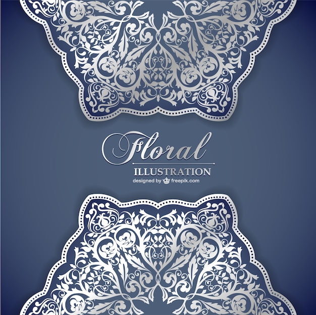 Floral lace pattern invitation Vector | Free Download