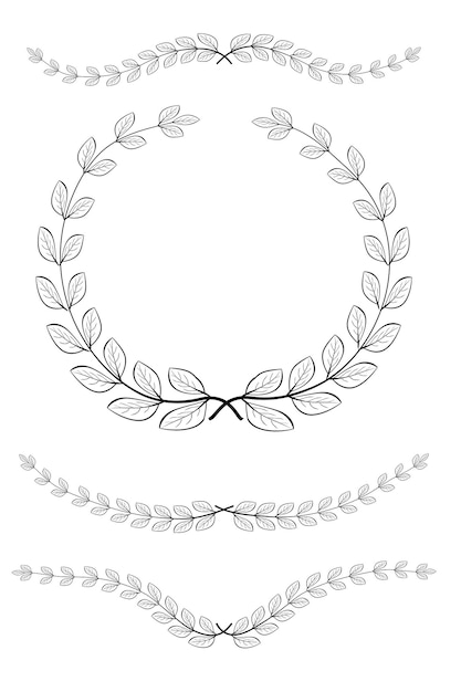 Premium Vector | Floral laurel wreath border for your design element ...