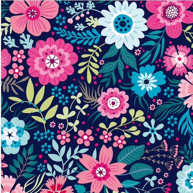 Floral leaves seamless pattern background vector template ...