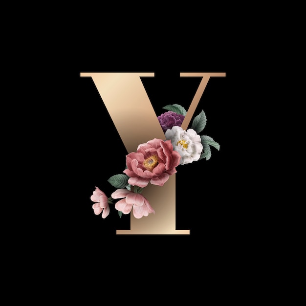 Free Vector | Floral letter y font