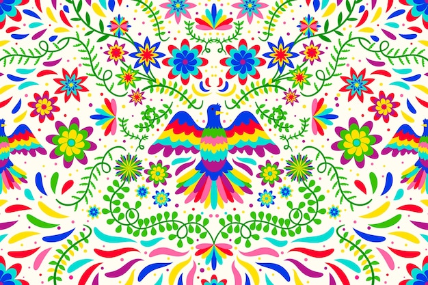 Floral mexican wallpaper | Free Vector