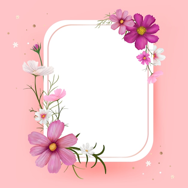 Download Free Vector | Floral mockup frame illustration