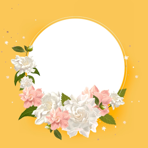 Download Free Vector | Floral mockup frame illustration