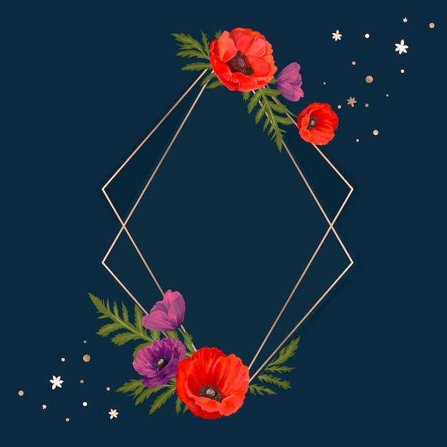 Floral mockup frame illustration | Free Vector