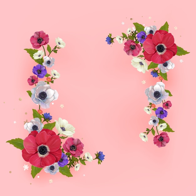 Download Free Vector Floral Mockup Frame Illustration