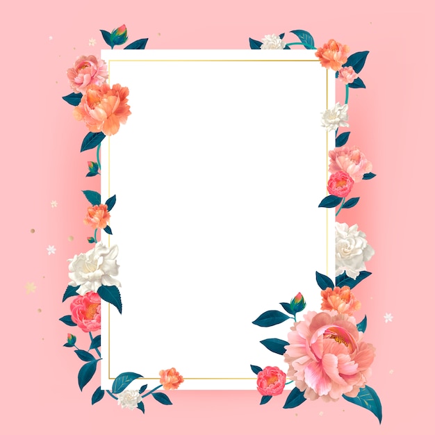 Download Free Vector Floral Mockup Frame Illustration
