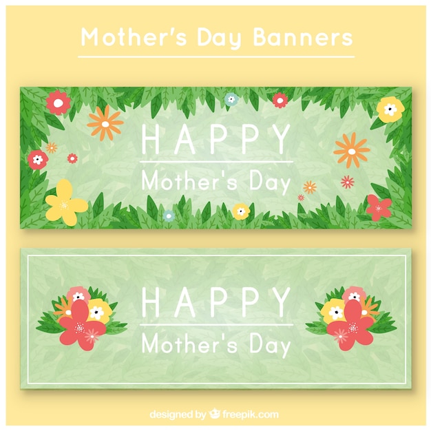 Floral mother's day banners
