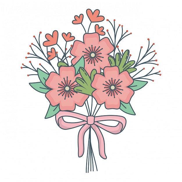 Free Vector | Floral nature flowers cartoon