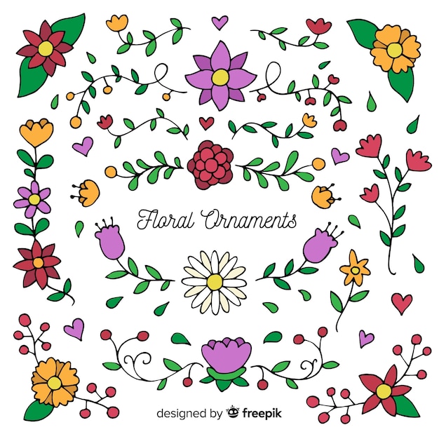 Download Floral ornament collection Vector | Free Download