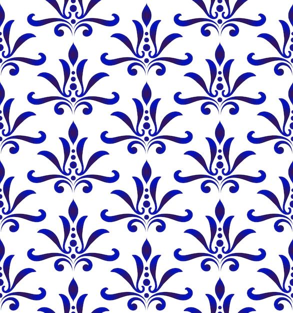 Download Floral pattern damask style Vector | Premium Download