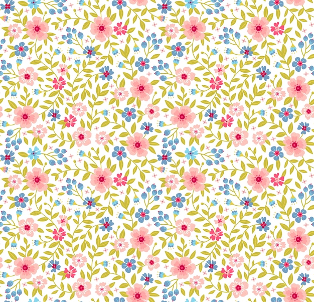 Premium Vector | Floral pattern. pretty flowers on white background ...