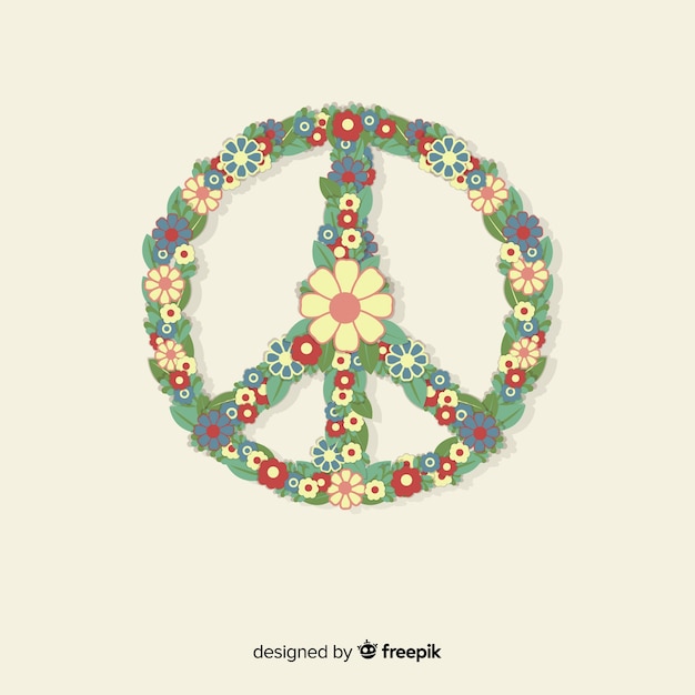 Free Vector | Floral peace sign background