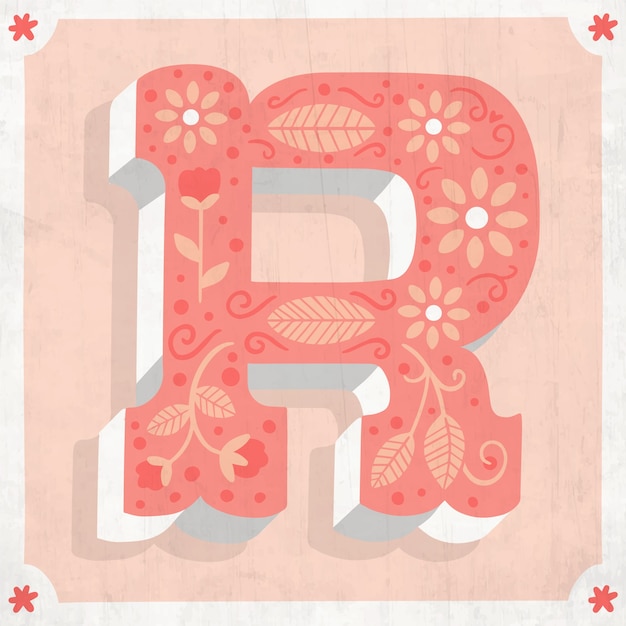 Download Free Vector | Floral r creative alphabet