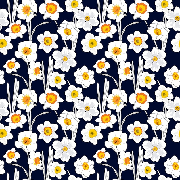 Floral repeat pattern | Premium Vector