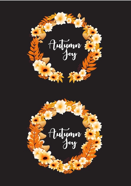 Download Floral ring collection with autumn design | Premium Vector