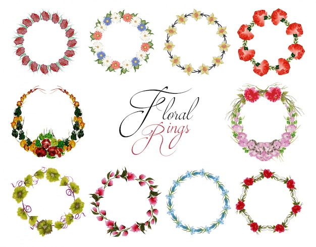 Download Free Vector | Floral rings collection