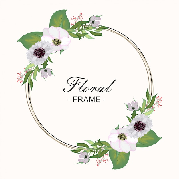 Download Floral round frame Vector | Premium Download