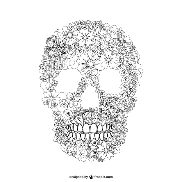 997+ Floral Skull Svg - SVG,PNG,EPS & DXF File Include