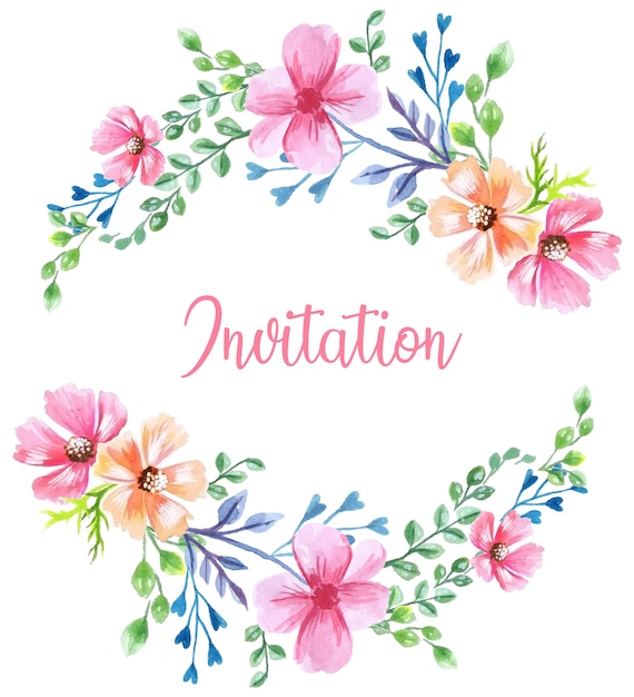 Premium Vector | Floral spring invitation background