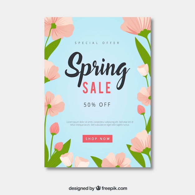 Free Vector | Floral spring sales cover