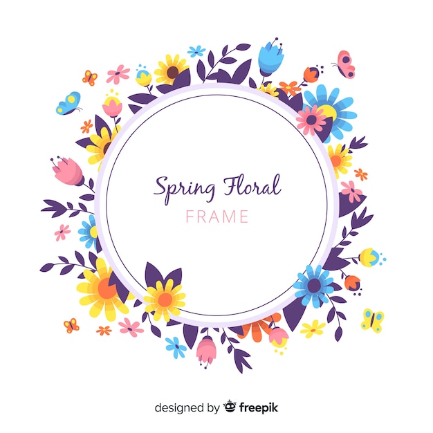 Free Vector | Floral spring wreath background