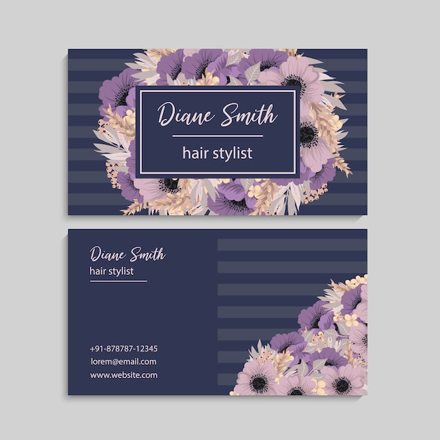 free printable floral business card template free printable floral business card template