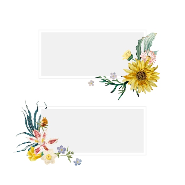 Free Vector | Floral summer banners