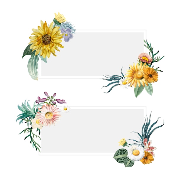 Floral summer banners Vector | Free Download