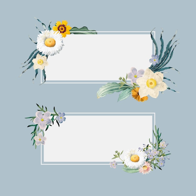 Free Vector | Floral summer banners