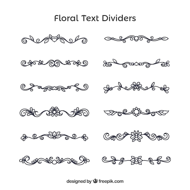 Download Floral text dividers Vector | Free Download