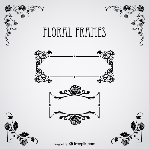 Floral text frames free vector Vector | Free Download