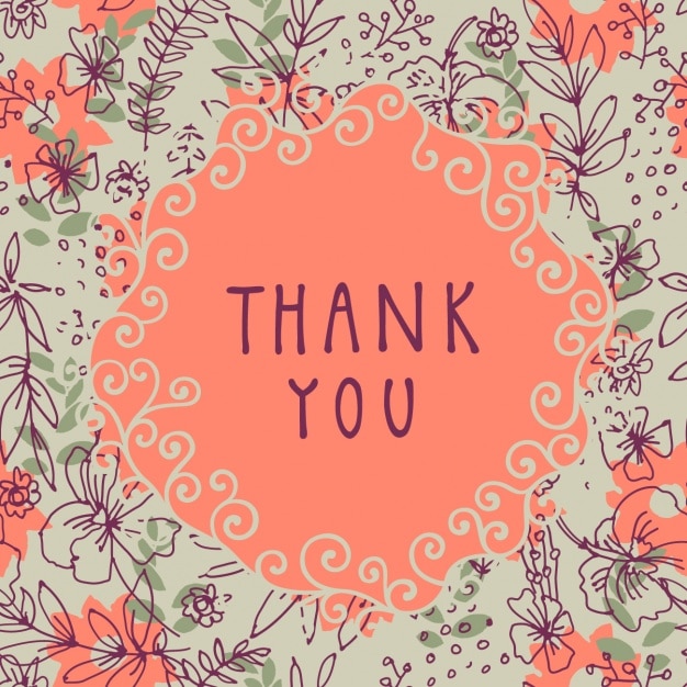 Floral thank you background Vector | Free Download