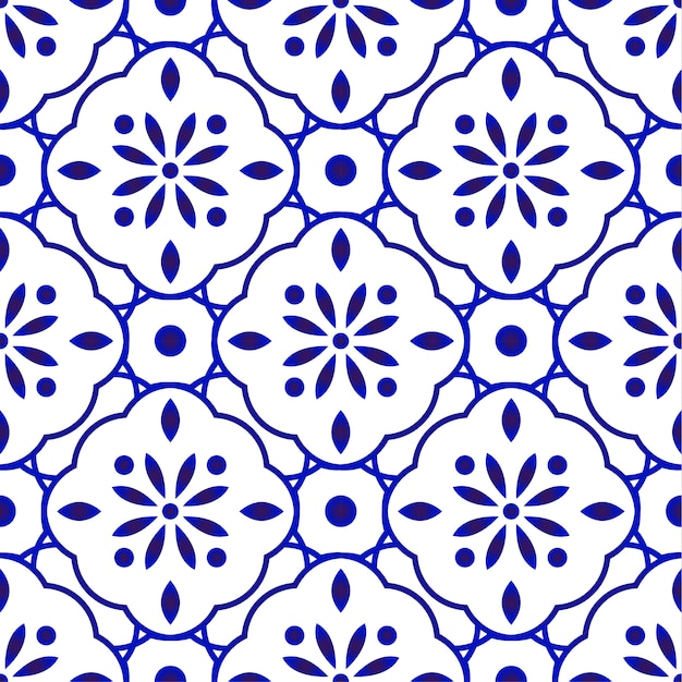 Premium Vector Floral tile pattern