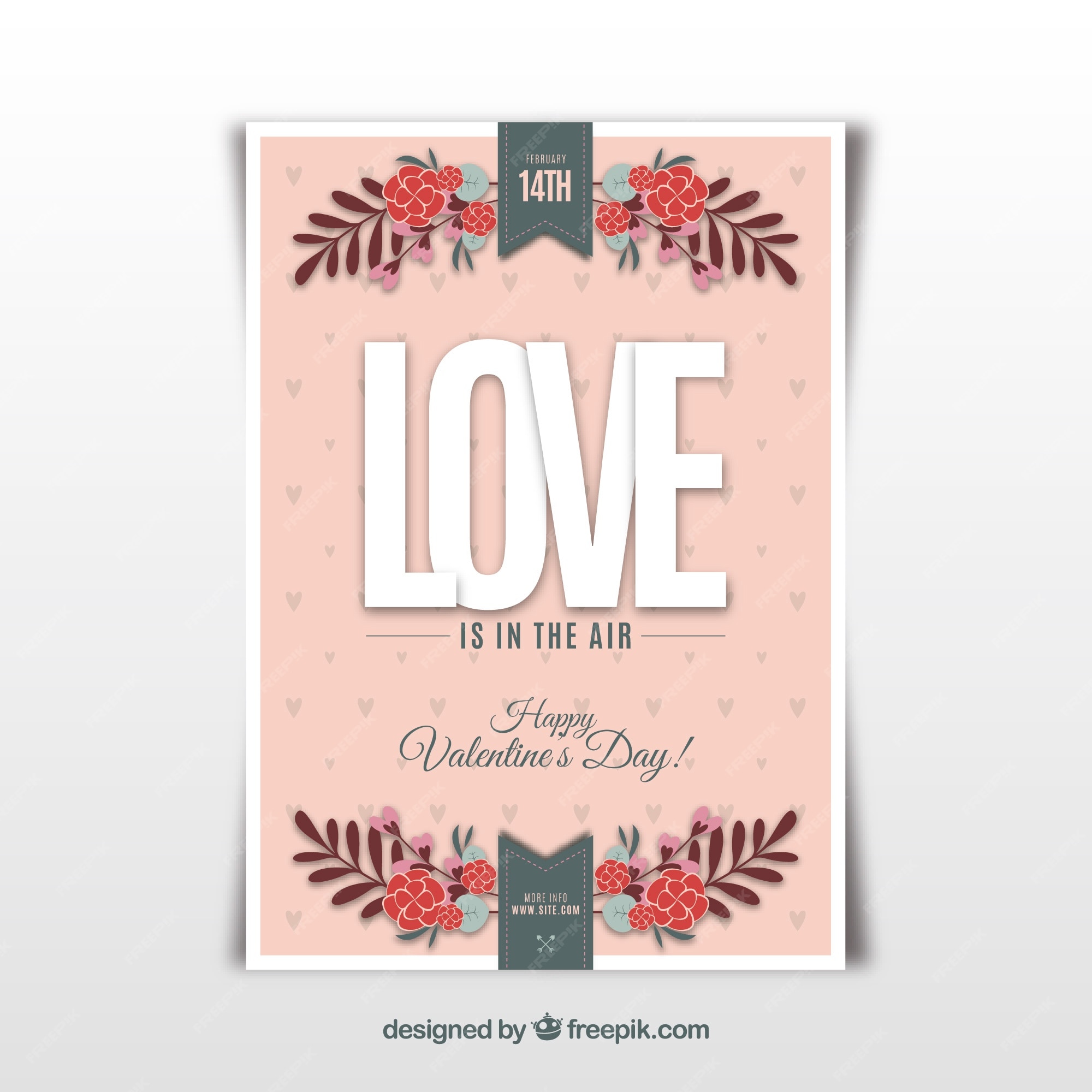 Free Vector | Floral valentine flyer template