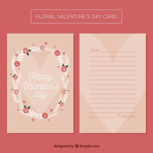 Free Vector Floral Valentine S Day Card Template