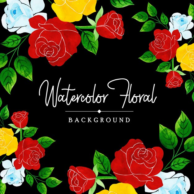 Floral watercolor background | Premium Vector